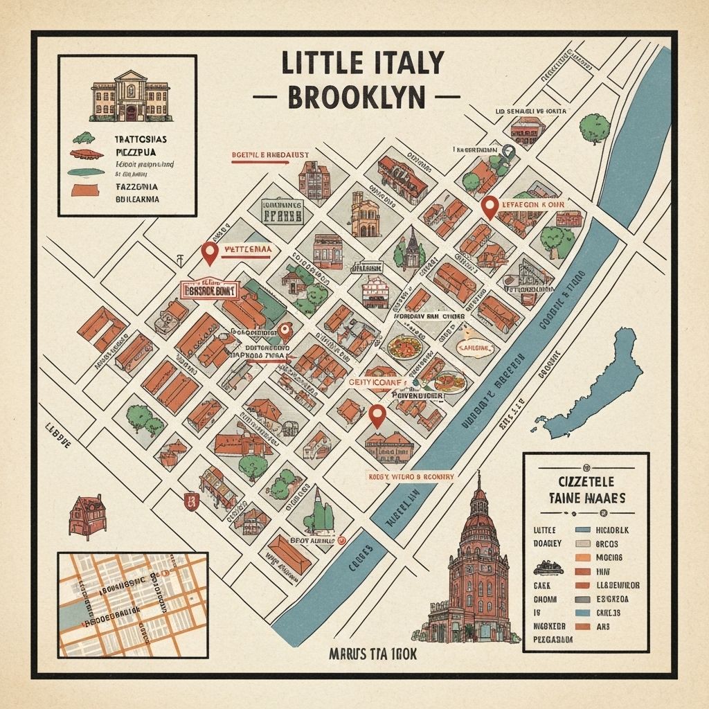 Map showing Uncle Tony's location in Little Italy, Brooklyn